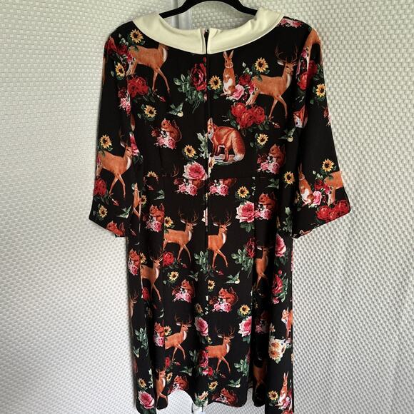 VTG Hell Bunny Vixen Dress Woodland Collar 50s Retro 3x Rockabilly, Plus 46”x36” - Picture 9 of 13